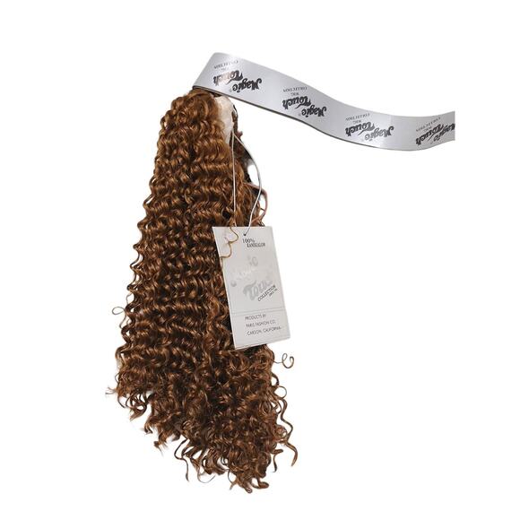 Ponytail Extension Magic Touch 13" Golden Brown Tight Waves Curly Prom Holiday - Picture 4 of 11